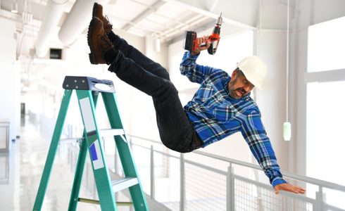 Worker Falling from Ladder