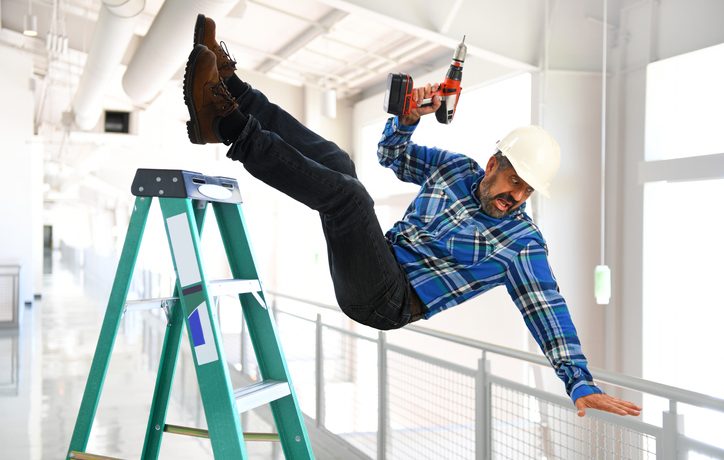 Worker Falling from Ladder