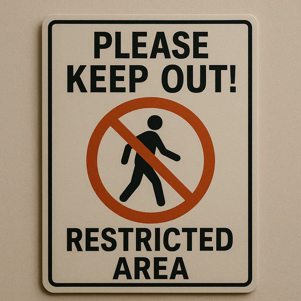 keep visitors from entering restricted areas and if they accidentally