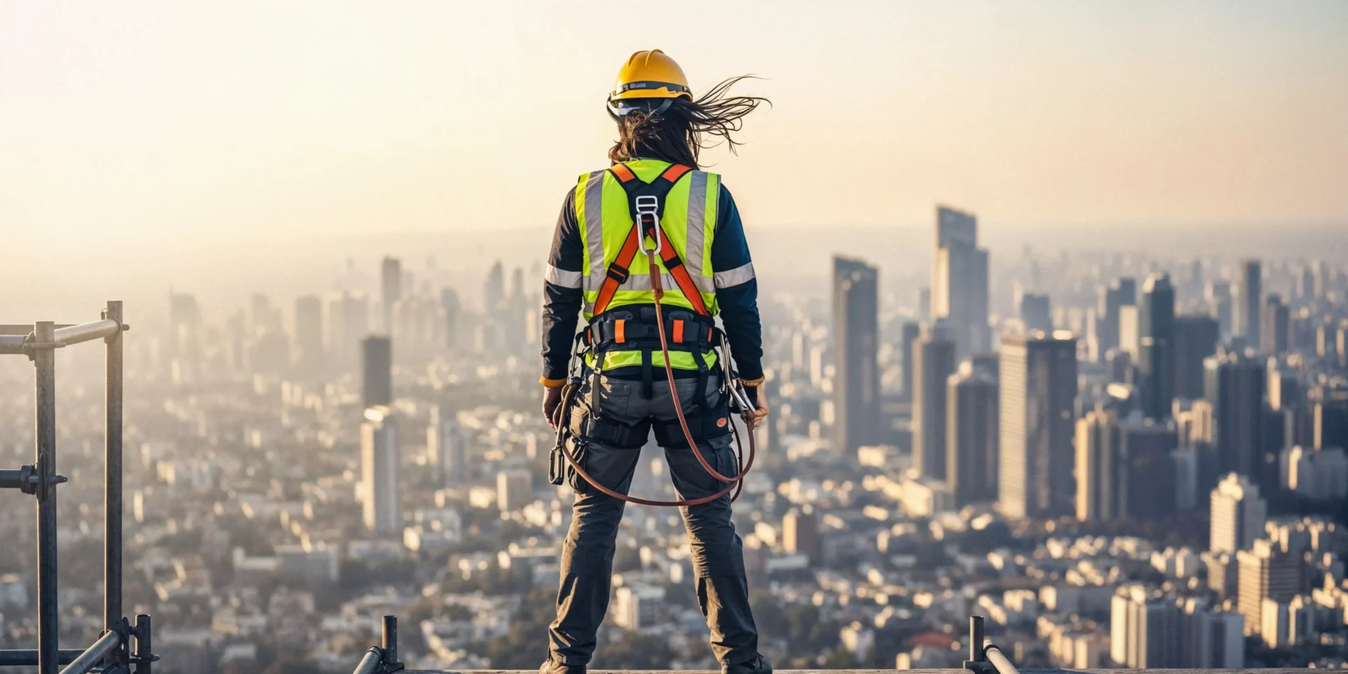 Employees evacuating through marked exit as part of OSHA Emergency Action Plan