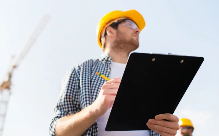 Worker signing safety checklist without performing inspection