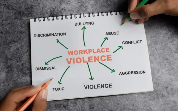 Employees learning OSHA workplace violence prevention and workplace safety practices